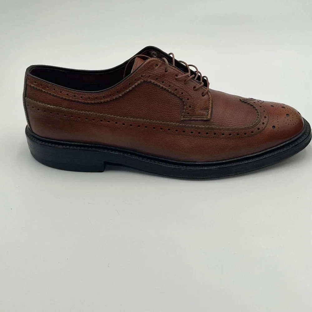 Hanover L.B. Sheppard Wingtip Oxford Mens 9.5 E Brown Pebbled Leather 21332014